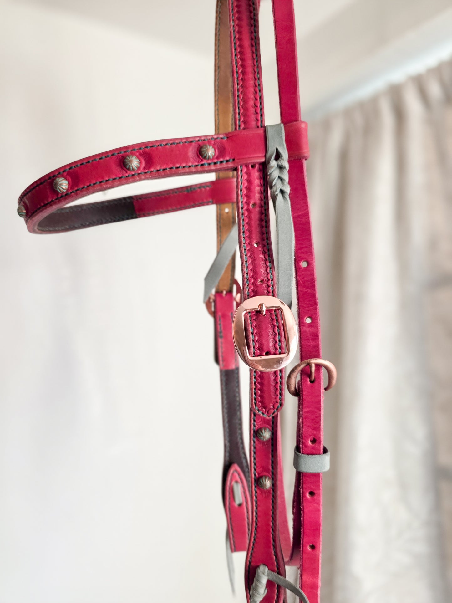Pink and Turquoise Headstall