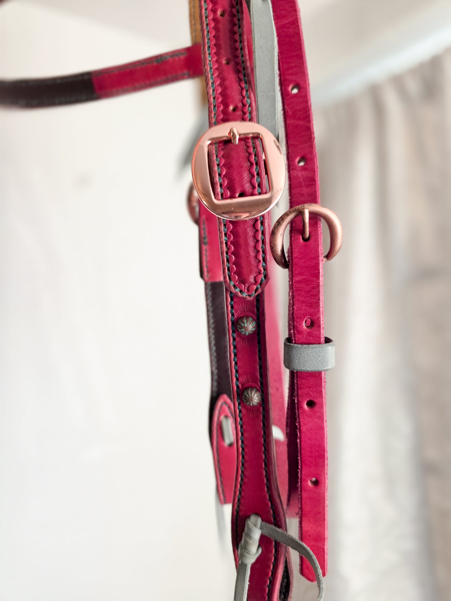 Pink and Turquoise Headstall