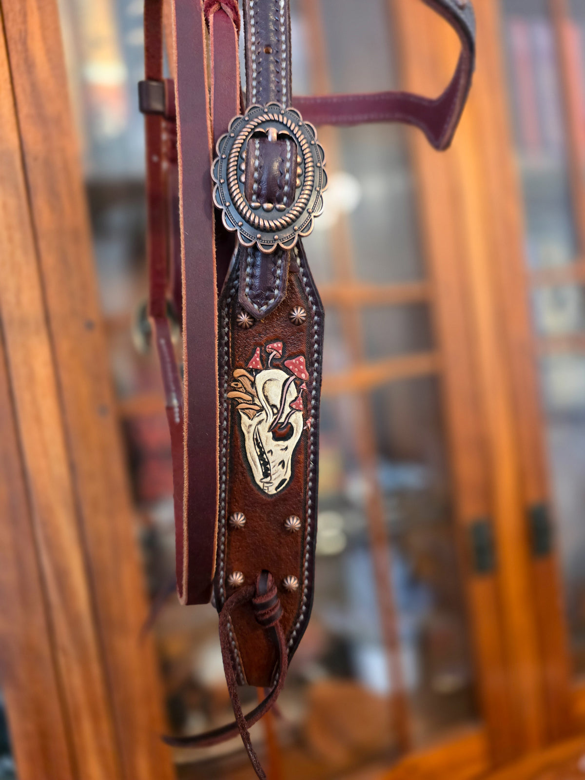 Skull and Mushrooms headstall