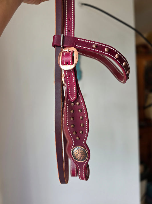 U-brow headstall - Wine